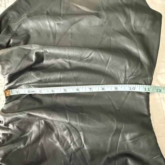 NWOT Susana Monaco One-Shoulder Ruched Faux Leather Dress Size S - Picture 7 of 8